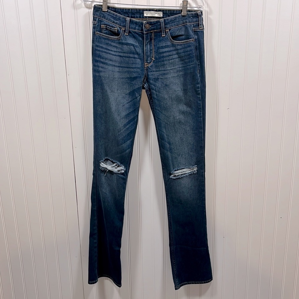 Abercrombie distressed bootcut jean